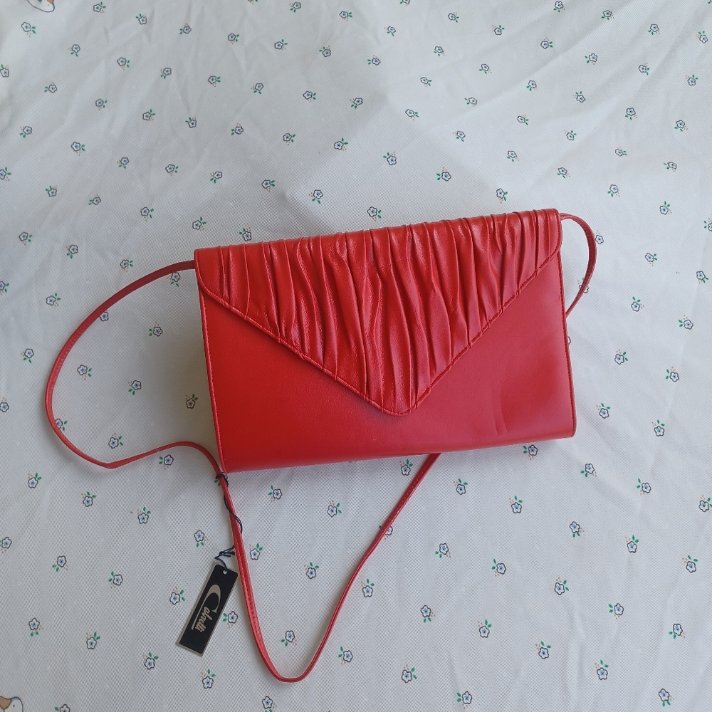 Vintage 70's Cabrelli Bright Red Purse